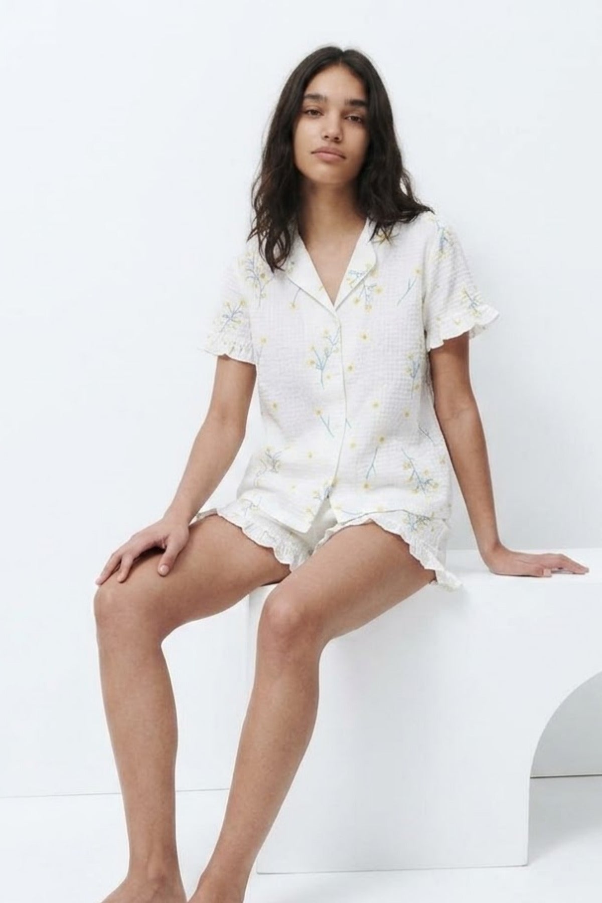 Kadın Desenli Trend Çok Renkli Pijama Takımı