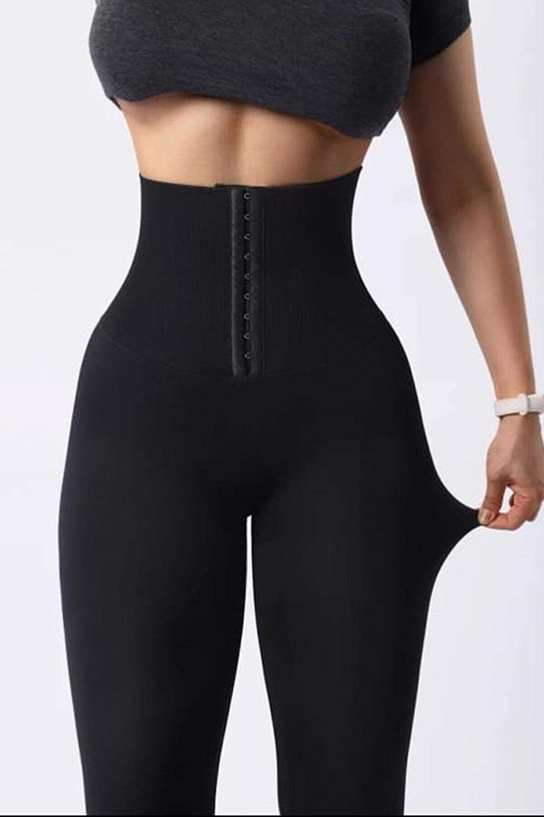 Agraflı Korse Tayt – Yüksek Bel & Toparlayıcı Şekillendirici