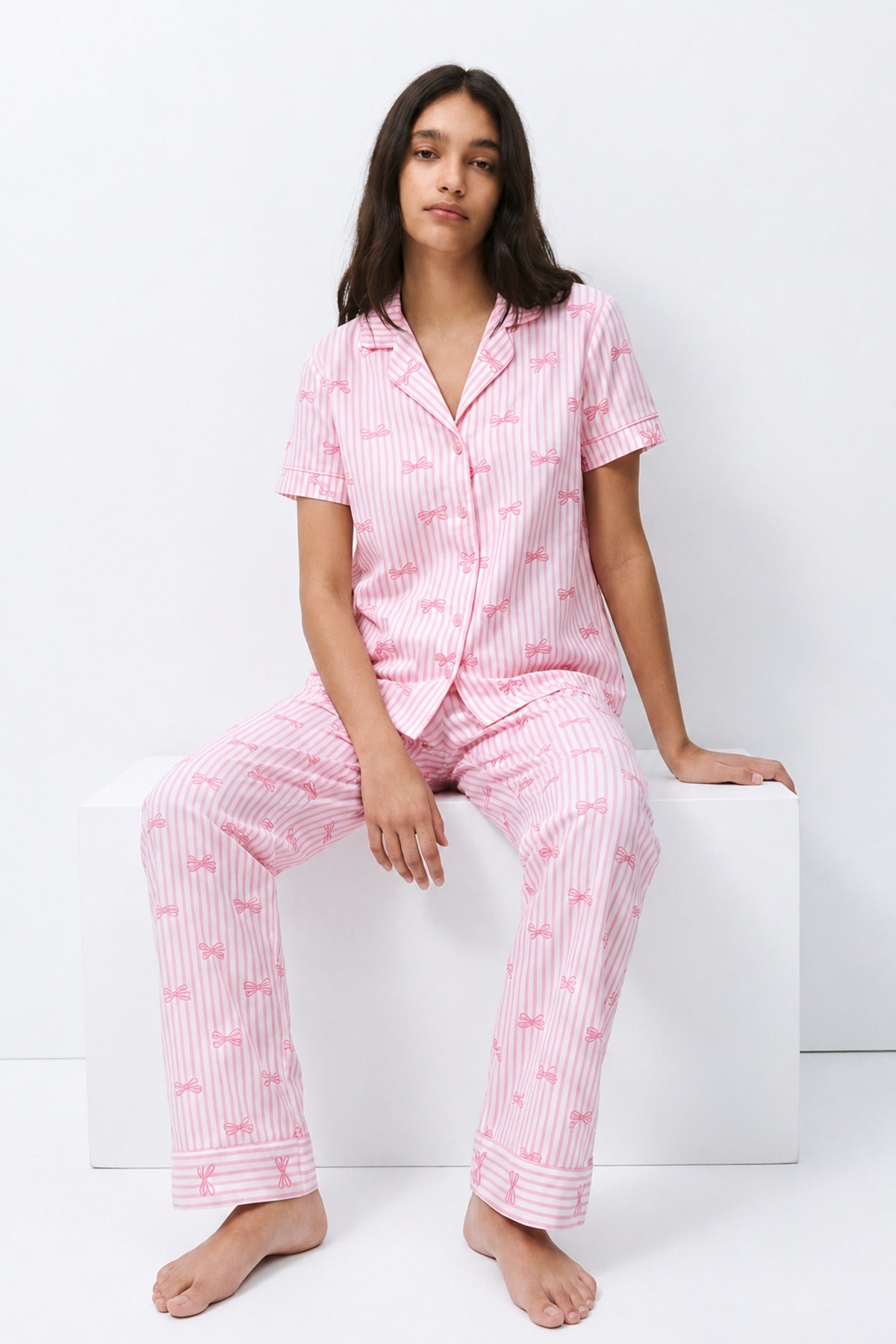 Standart Boy Elastanlı Pembe Pijama Takımı
