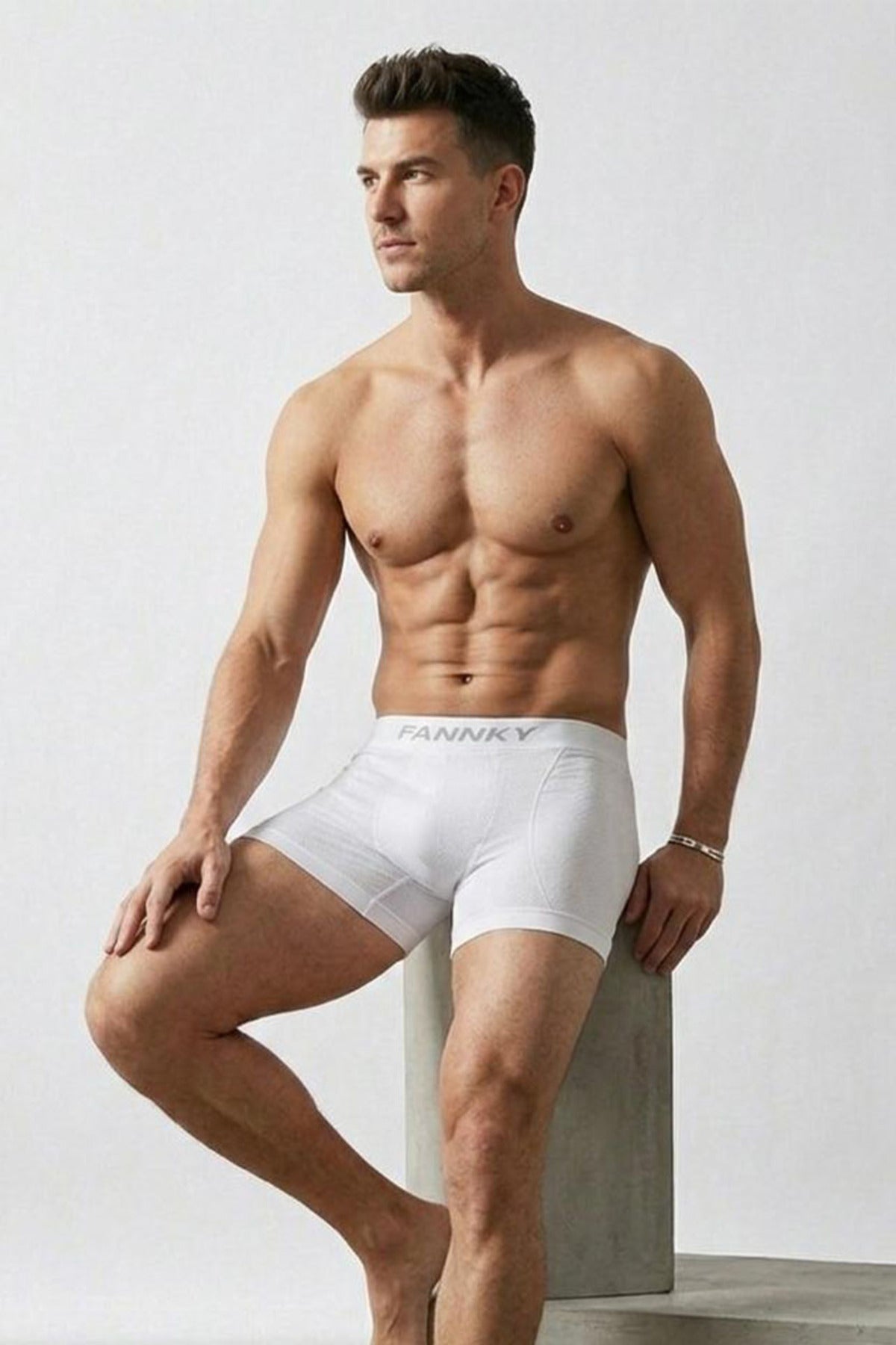 DİKİŞSİZ NEFES ALABİLEN RAHAT BOL KESİM ERKEK BOXER 2014 Beyaz