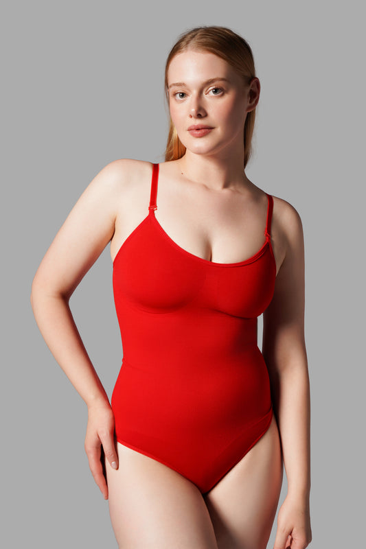 string zıbın sıkılaştırıcı toparlayıcı örme kumaş body 9052 Kırmızı