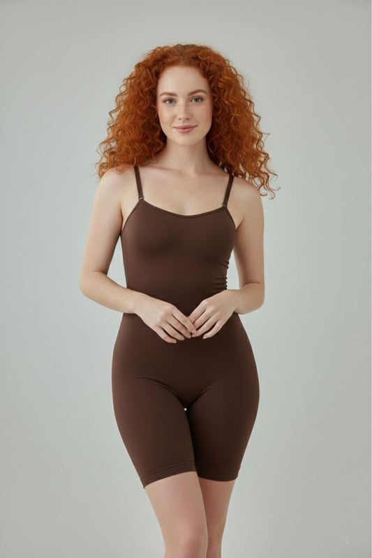 body yüksek bel tam boy 9050 Kahverengi