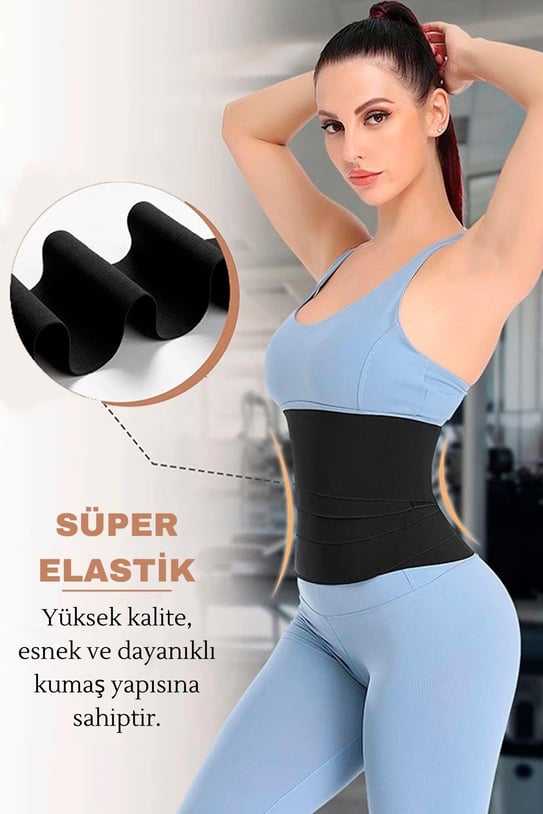 Tummy Wrap™ Inceltici ve Zayıflatıcı Bele Dolamalı Korse – Kum Saati Görünümlü 4 Metre Sargı