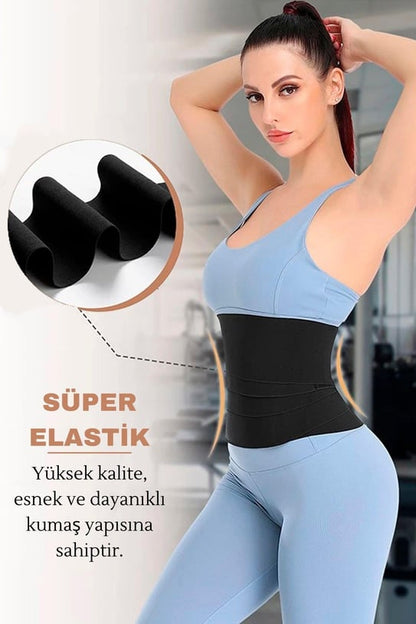 Tummy Wrap™ Inceltici ve Zayıflatıcı Bele Dolamalı Korse – Kum Saati Görünümlü 4 Metre Sargı