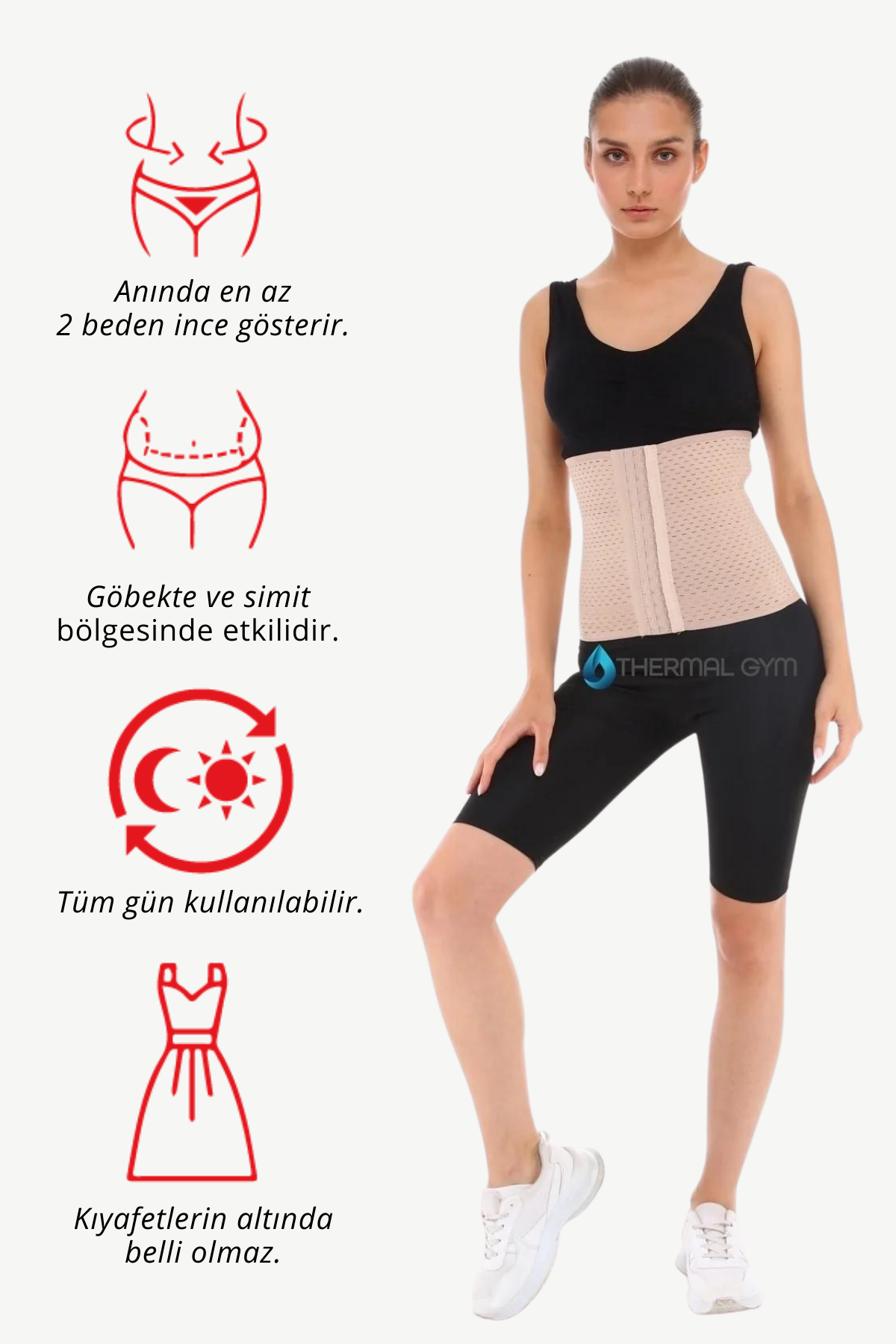 Kadın Ten Rengi Şekillendirici-Toparlayıcı Doğum Sonrası Korse 6038 – Lohusa, Delikli Esnek Tasarım