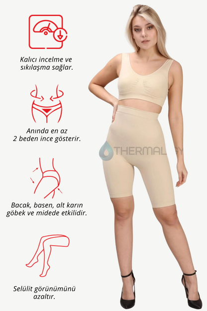 Sıkılaştırıcı & Toparlayıcı Şort Korse – Yüksek Bel, Kalça ve Basen Şekillendirici Korse