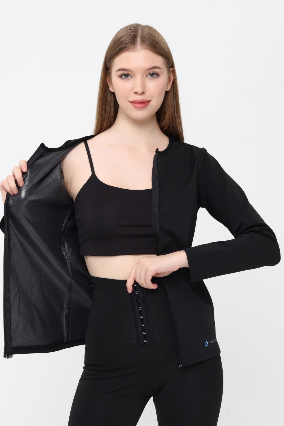 Thermal GYM Sauna Fermuarlı Uzun Kollu Body 1004 – Termal İncelme, Karın & Bel Toparlama