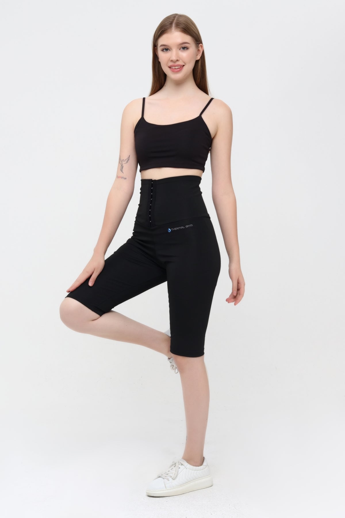 Agraflı Sauna Şort 1006 – Termal İncelten & Terletici Yüksek Bel Şort