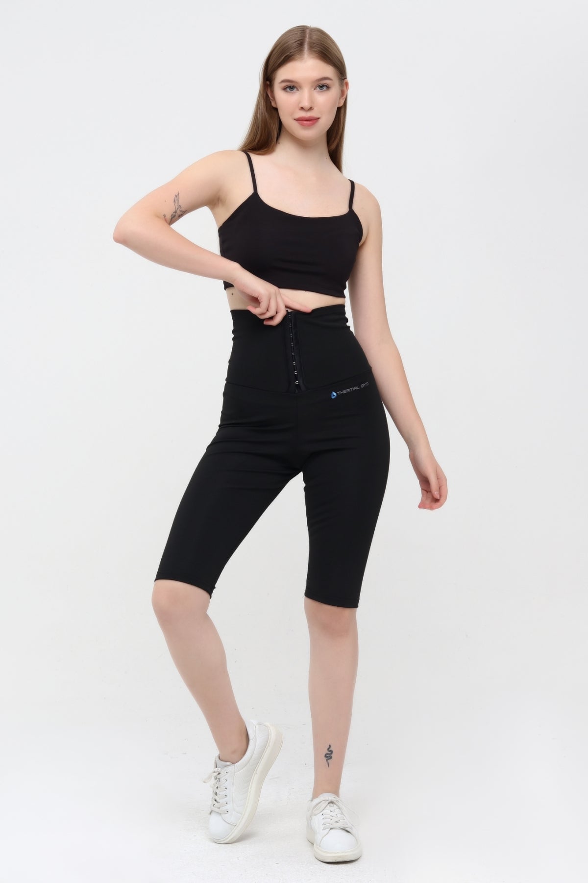 Agraflı Sauna Şort 1006 – Termal İncelten & Terletici Yüksek Bel Şort