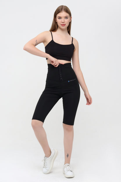 Agraflı Sauna Şort 1006 – Termal İncelten & Terletici Yüksek Bel Şort