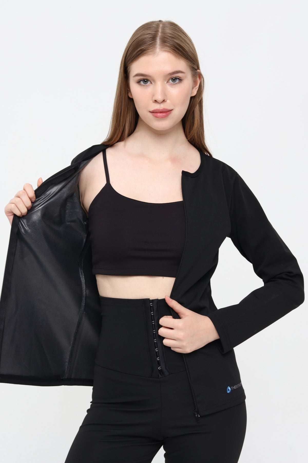 Thermal GYM Sauna Fermuarlı Uzun Kollu Body 1004 – Termal İncelme, Karın & Bel Toparlama