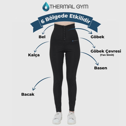 Thermal Giyim Premium Agraflı Sauna Termal Tayt – Yüksek Bel, Terletici ve Vücut Şekillendirici